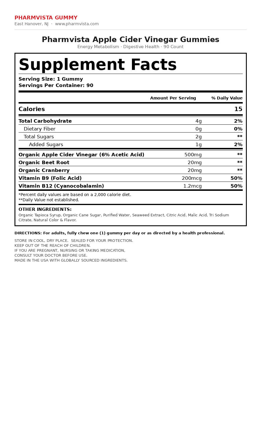 Supplement Facts panel