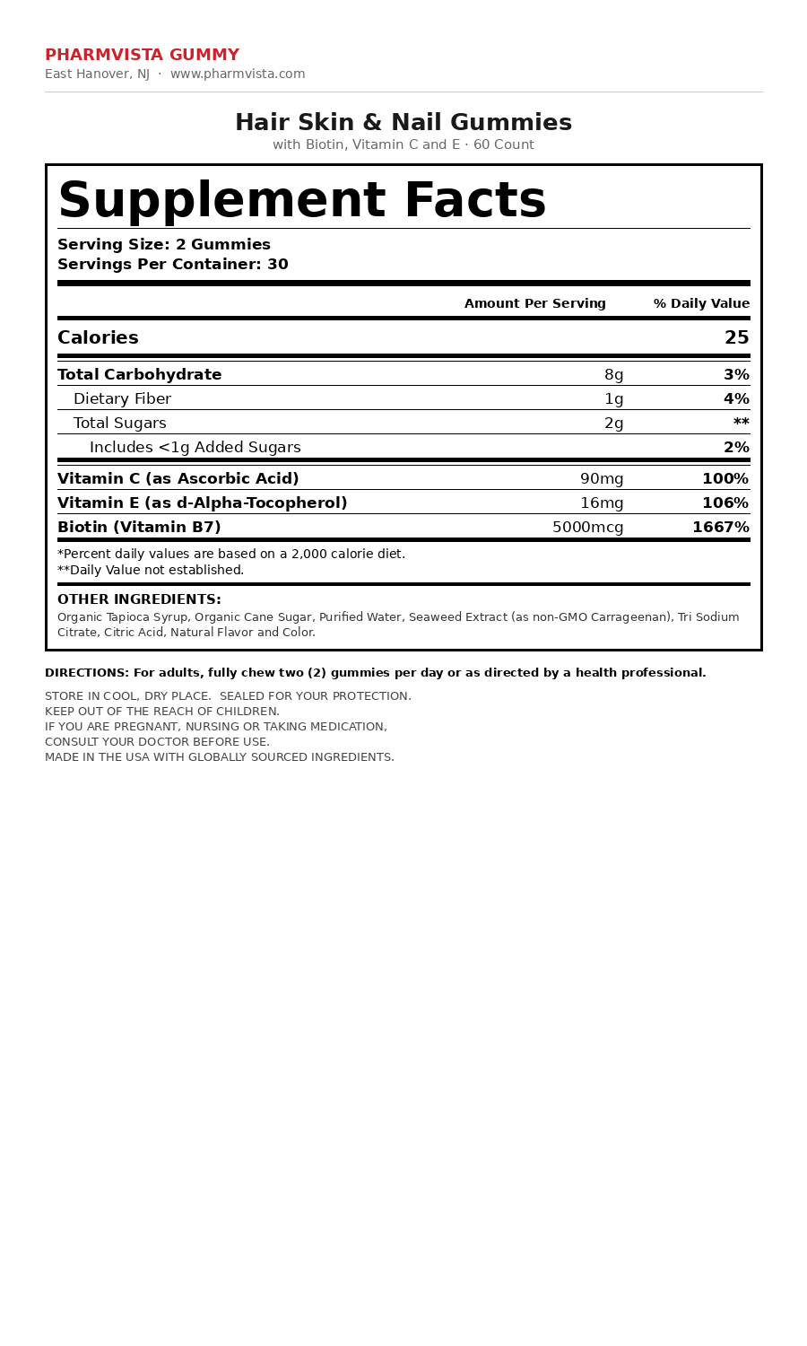 Supplement Facts panel