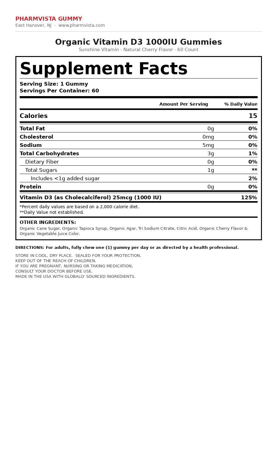 Supplement Facts panel