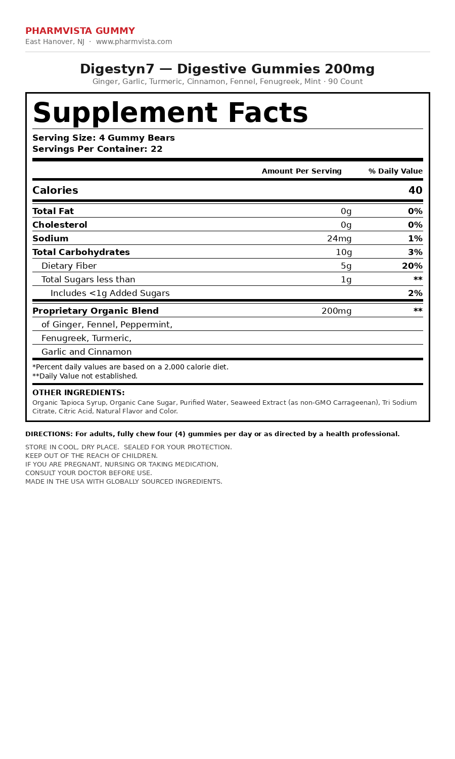 Supplement Facts panel