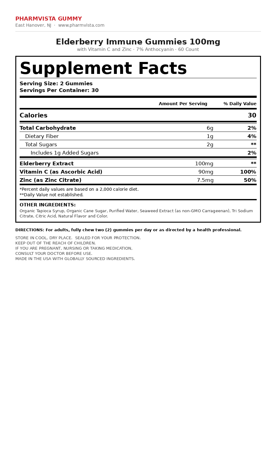 Supplement Facts panel