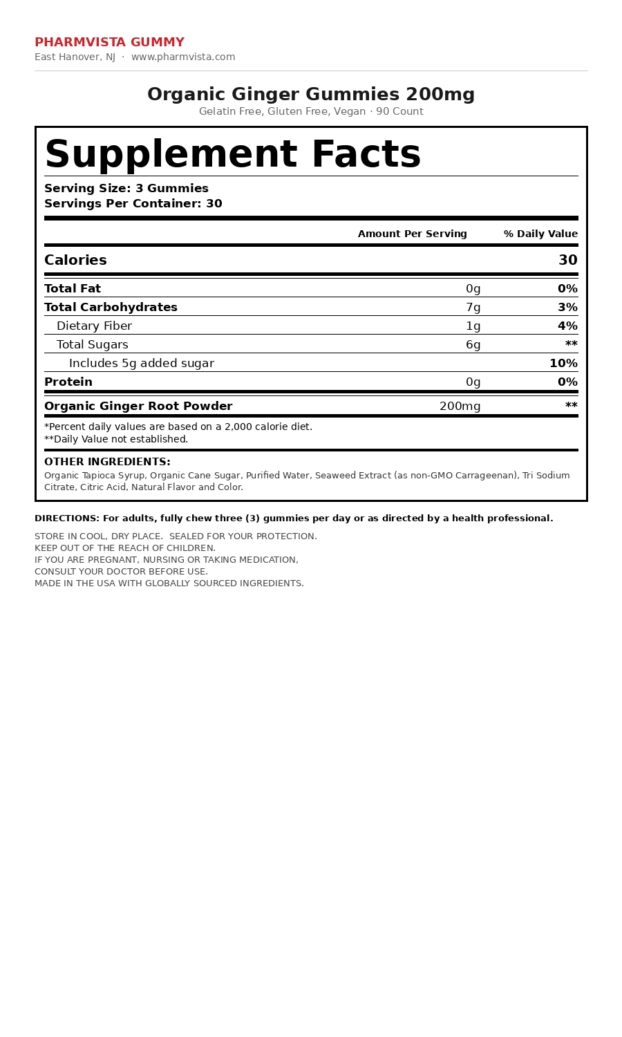 Supplement Facts panel