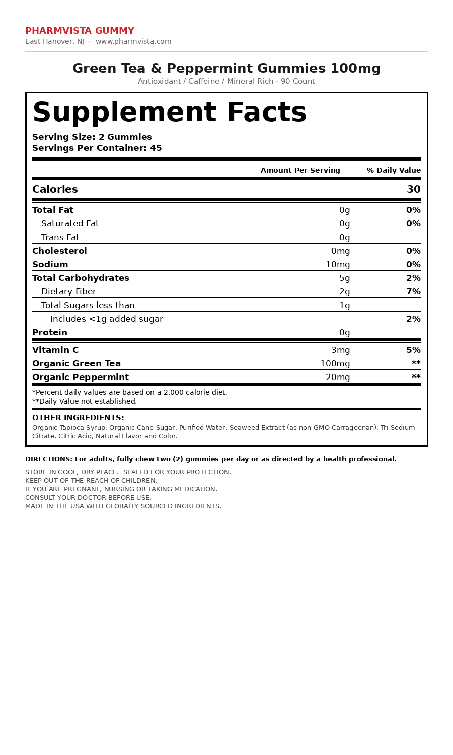 Supplement Facts panel