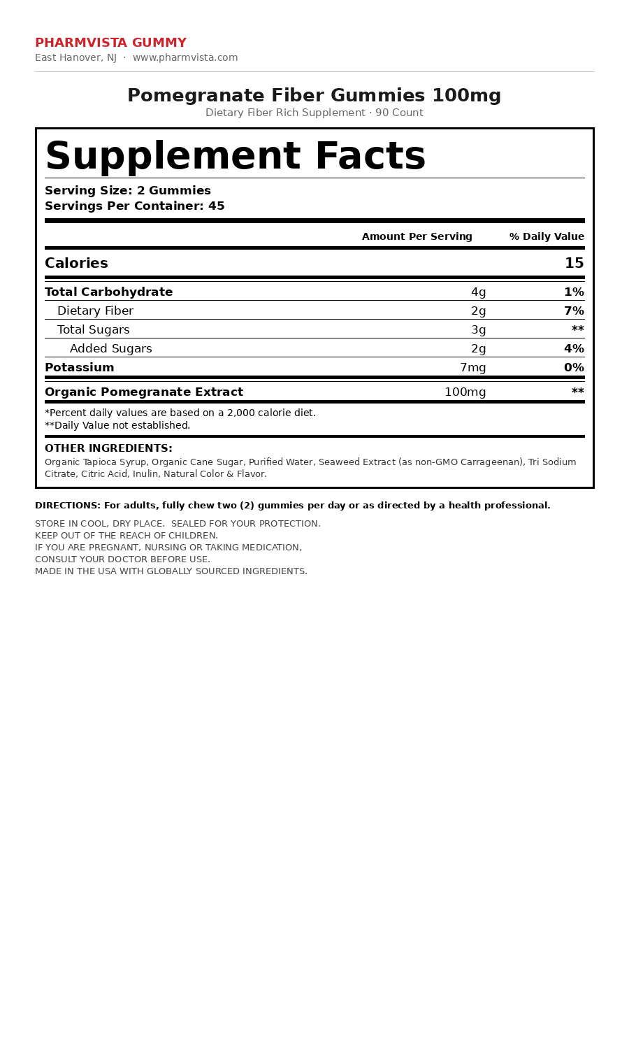 Supplement Facts panel