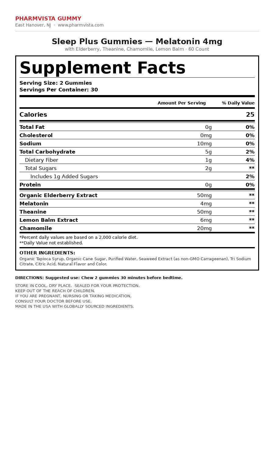 Supplement Facts panel