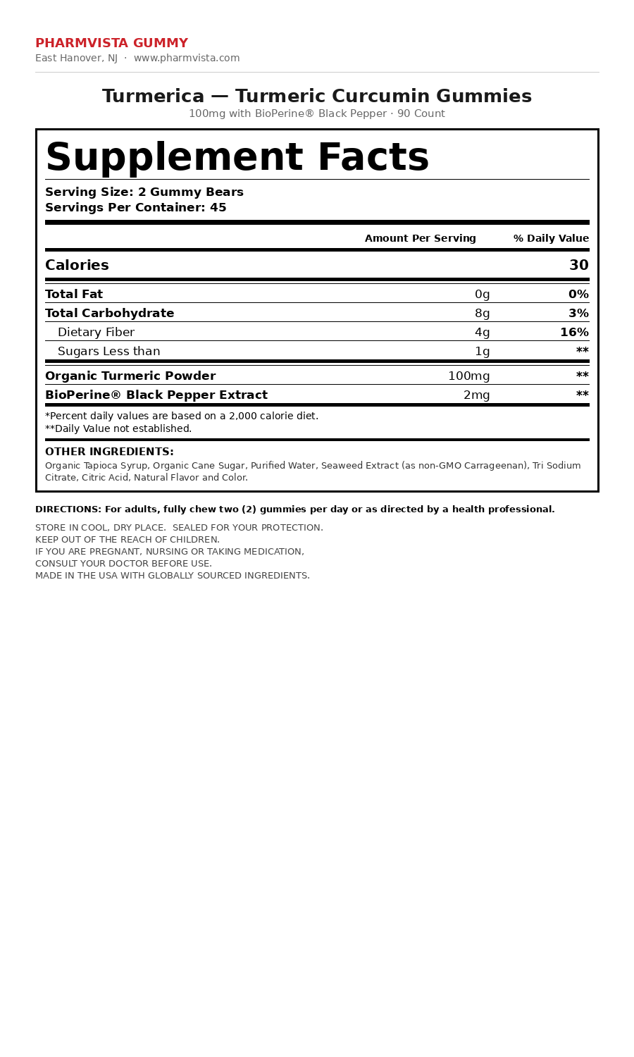 Supplement Facts panel